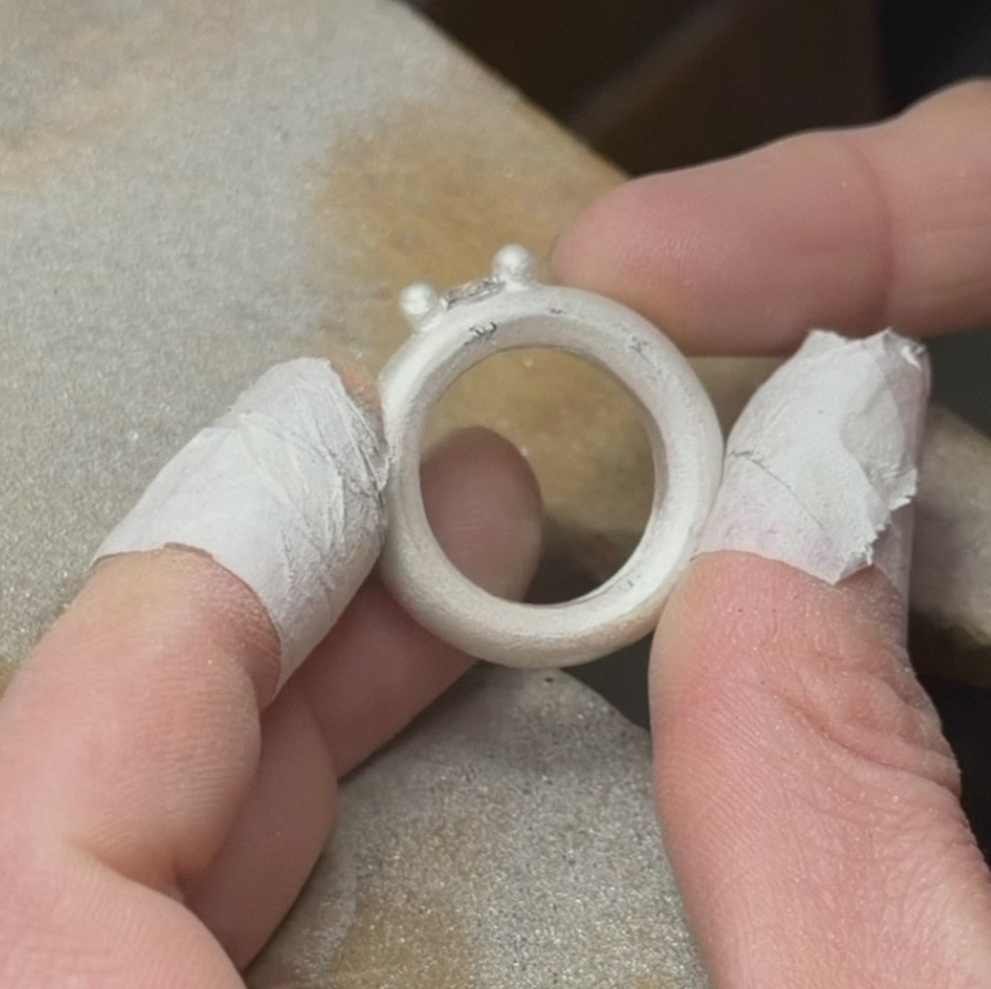 Twin Head S handcrafted 925 sterling silver ring, video